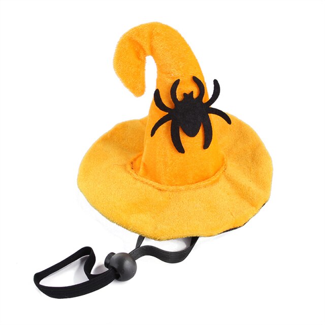 Pet Dog Cat Costume Adjustable Halloween Hat Pumpkin Spider Skull Cute Decor Cap