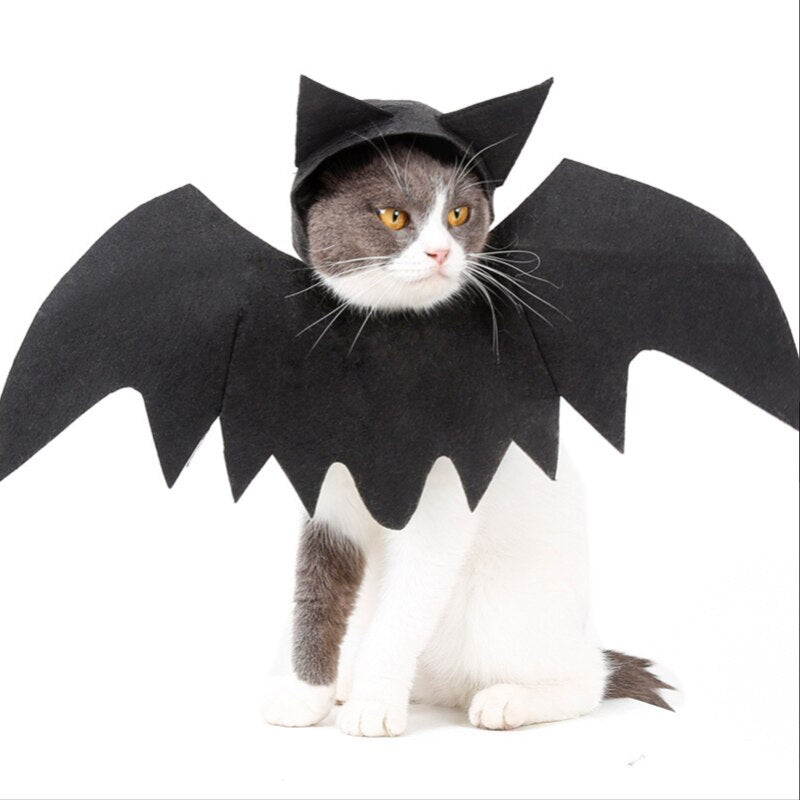 Pet Halloween Costume Cat Funny Clothes Puppy Dog Black Cool Pet Bat Wings