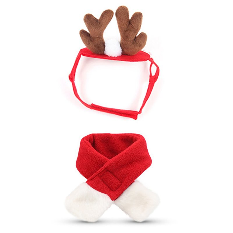 Cute Reindeer Antlers Headband for Dog Christmas Doggie Costume Set