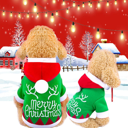 Pet Dog and Cat Christmas Costume Red Nosed Reindeer Sweater