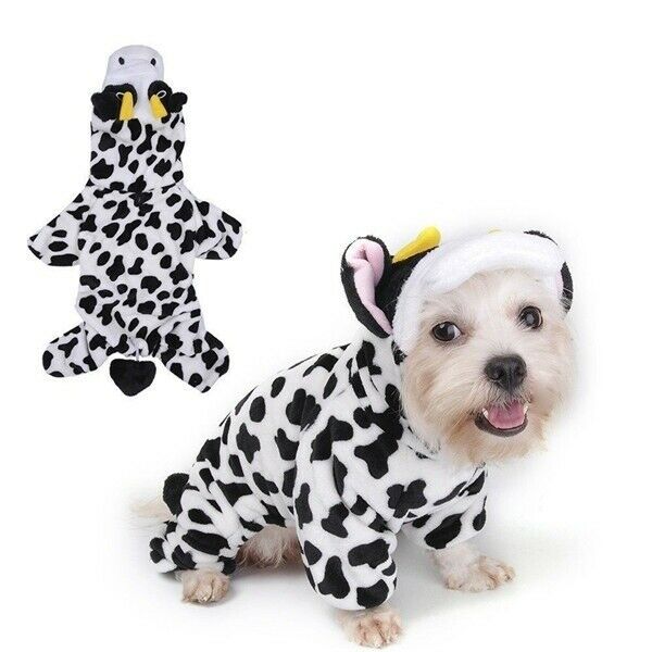 Cute Cartoon Cow Clothes For Puppy Cats Halloween Costume