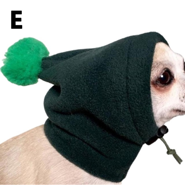 Fur Ball Pet Cap Dog Warm Hat Warm Drawstring Adjustment Winter Leisure Dog Hat Puppy Outdoor Cold Protection Cap