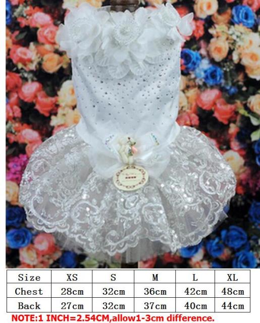 Luxury Princess Pet Dog Wedding Dress Cat Dress